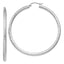10k White Gold Diamond-cut 3mm Round Hoop Earrings