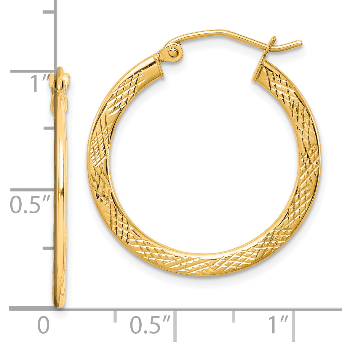 10K Textured Hoop Earrings Secondary image