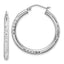 10K White Gold Cut 3mm Hoop Earrings