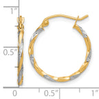 10k & Rhodium Hollow Twisted Hoop Earrings