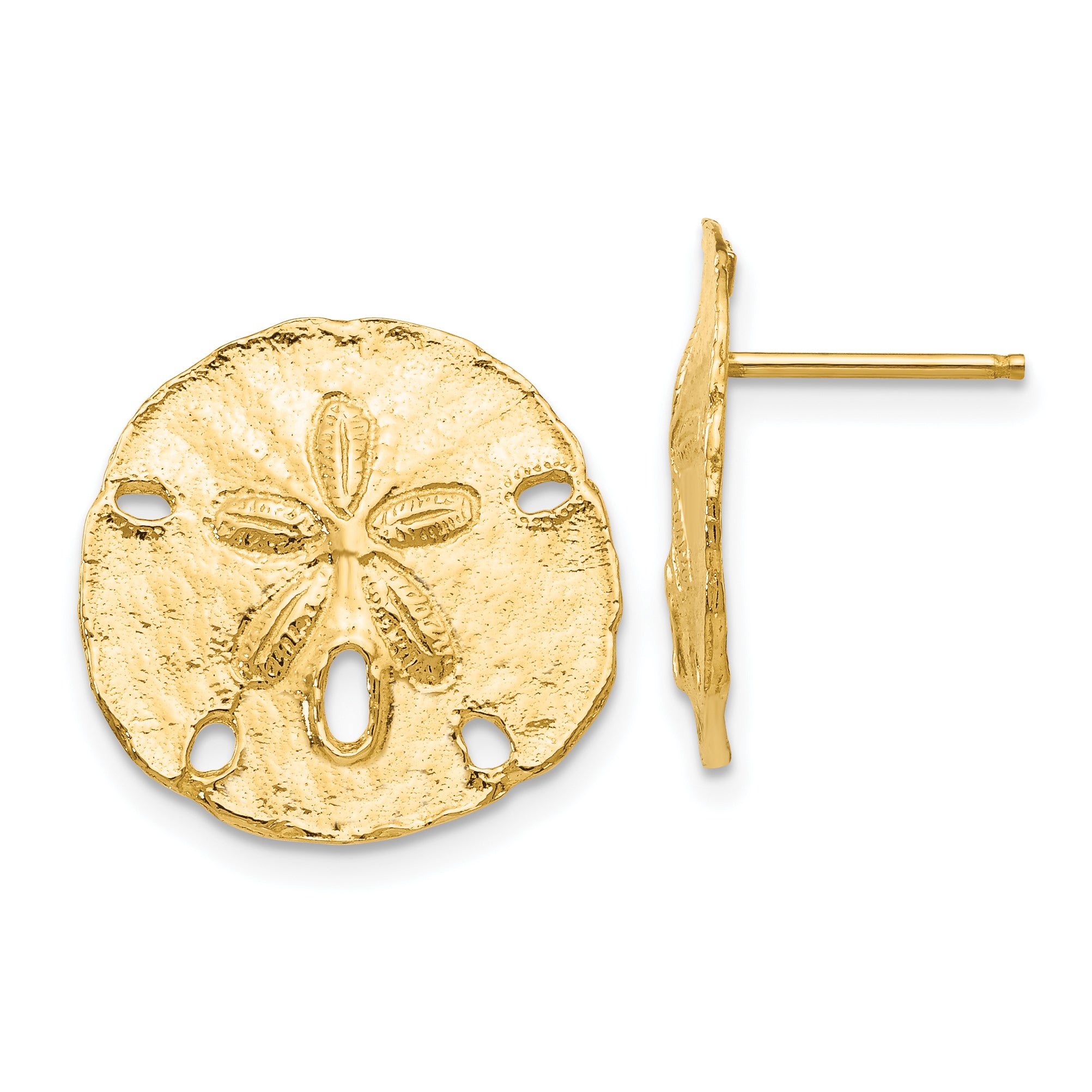 10k Large Sanddollar Post Earrings