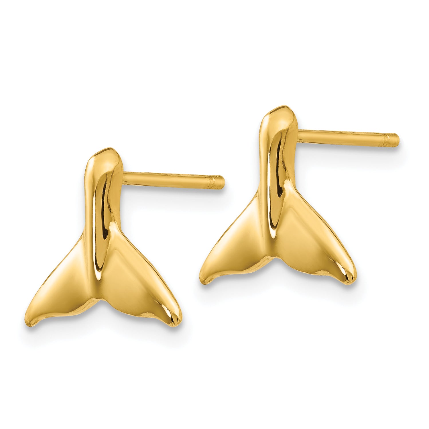 10k Whale Tail Post Earrings Secondary image