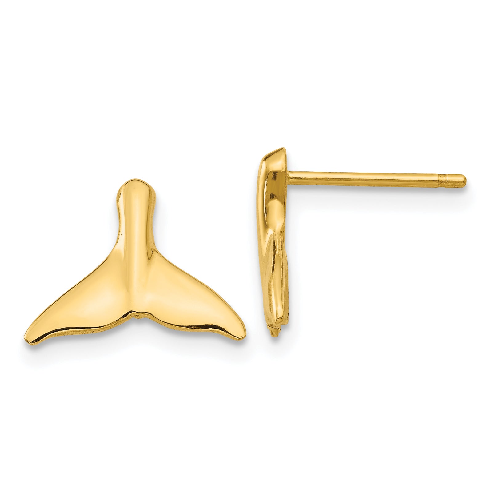 10k Whale Tail Post Earrings Main image