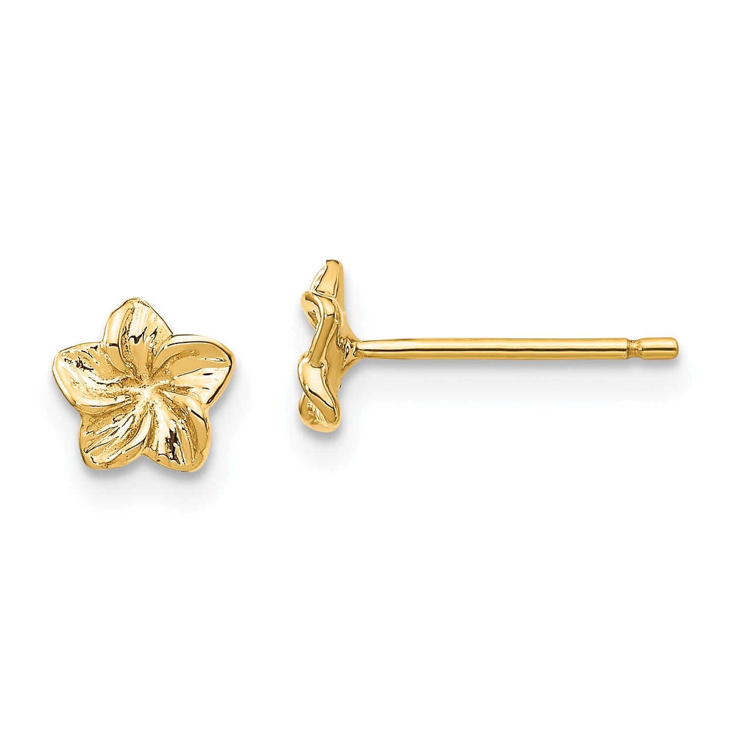 10K Plumeria Flower Post Earrings Main image