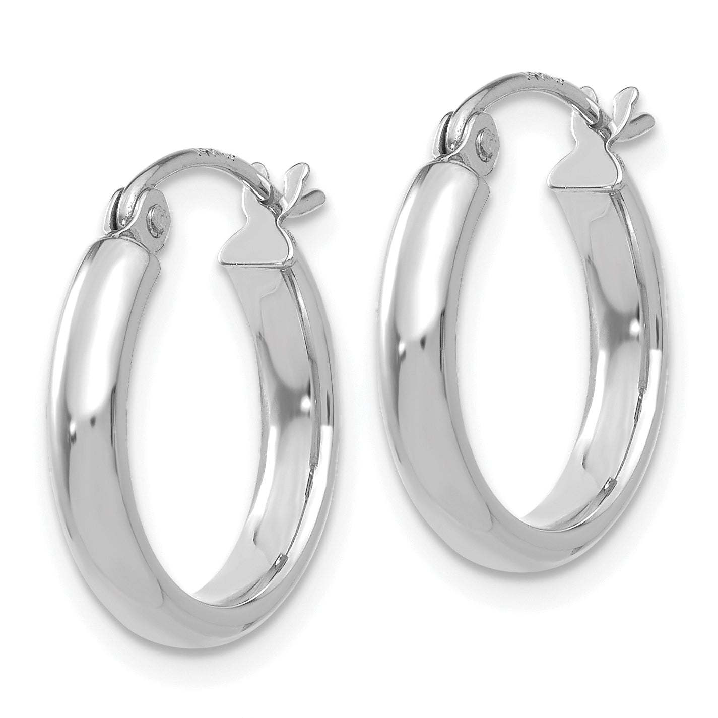 10k White Gold Polished Hoop Earring Secondary image