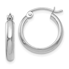 10k White Gold Polished Hoop Earring