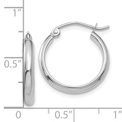 10k White Gold Polished Hoop Earring