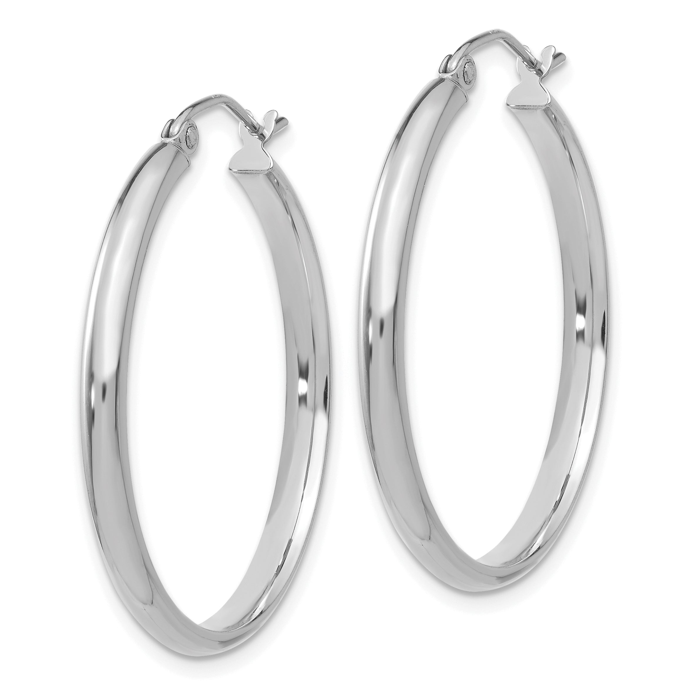 10k White Gold Polished Hoop Earring