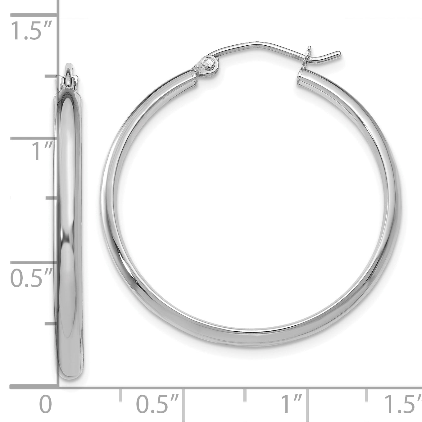 10k White Gold Polished Hoop Earring