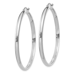 10k White Gold Polished Hoop Earring