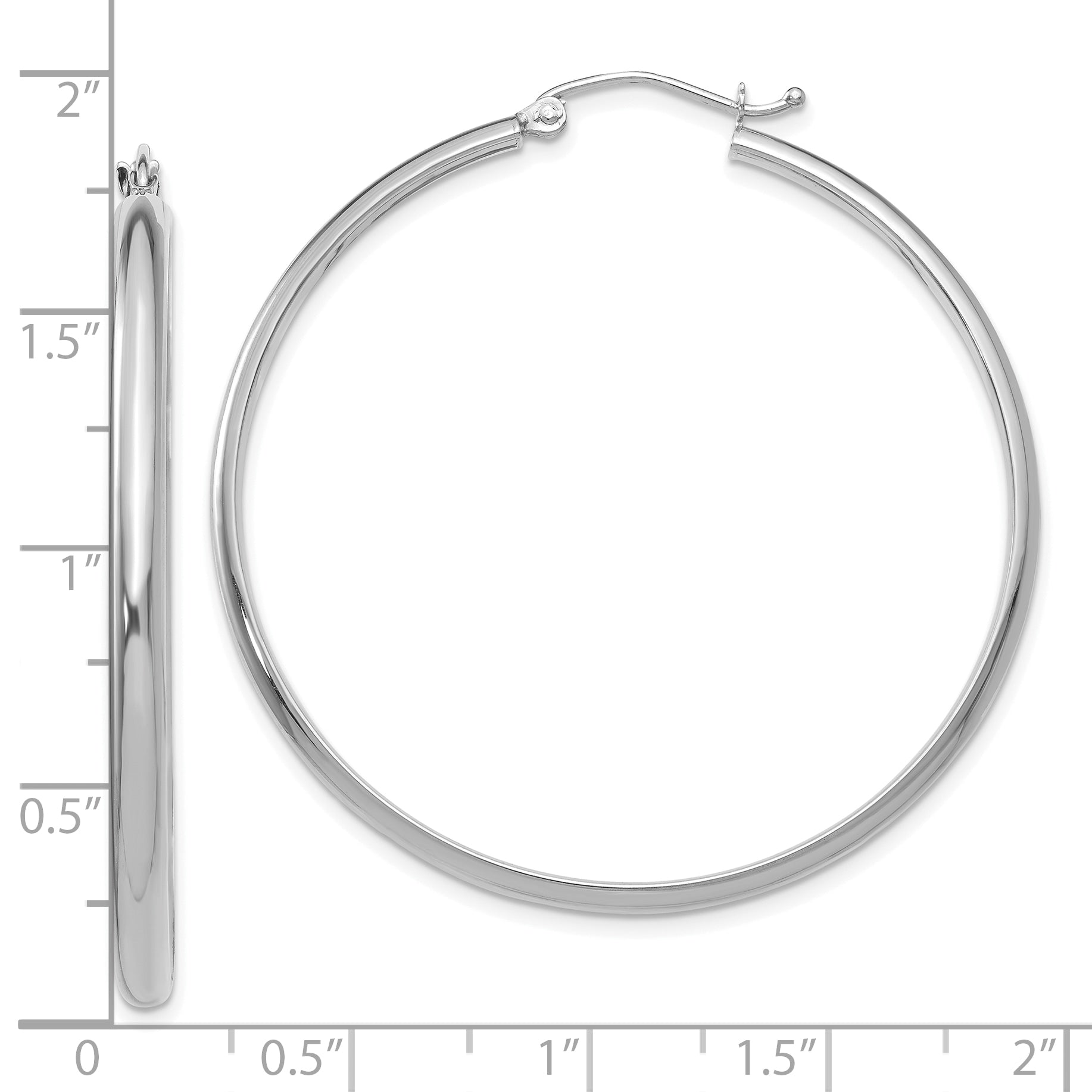 10k White Gold Polished Hoop Earring