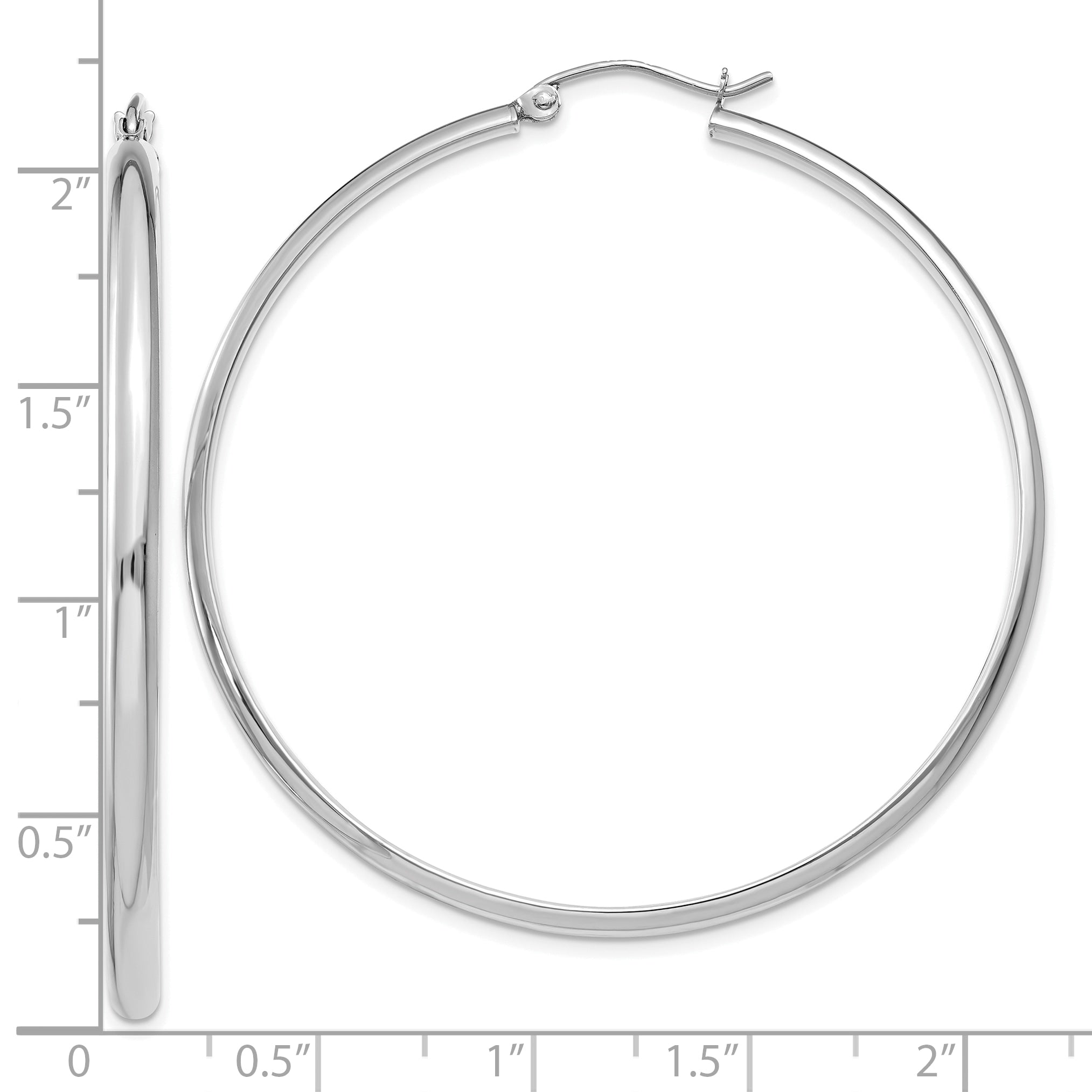 10k White Gold Polished Hoop Earring