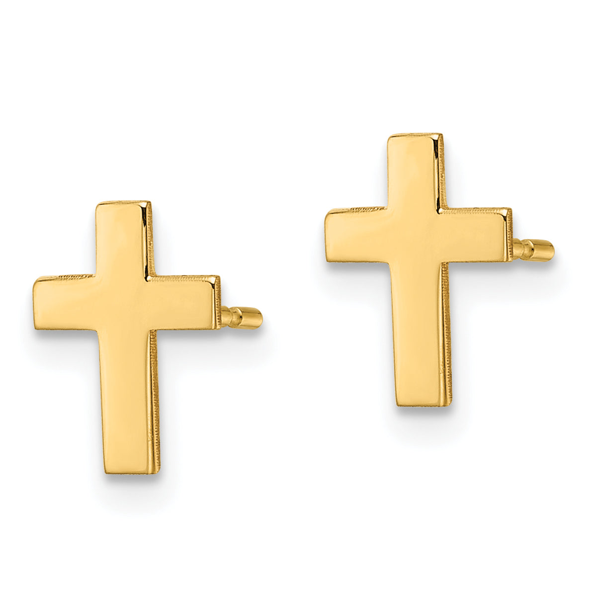10k Polished Cross Earrings Secondary image