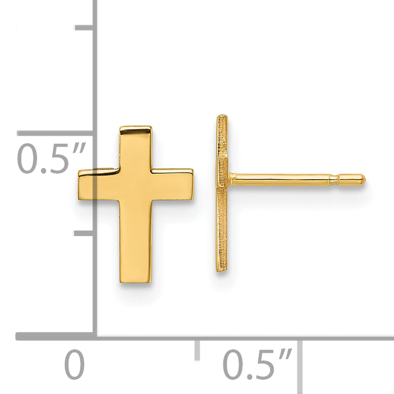 10k Polished Cross Earrings
