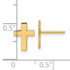 10k Polished Cross Earrings