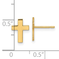 10k Polished Cross Earrings