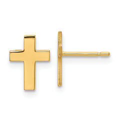 10k Polished Cross Earrings