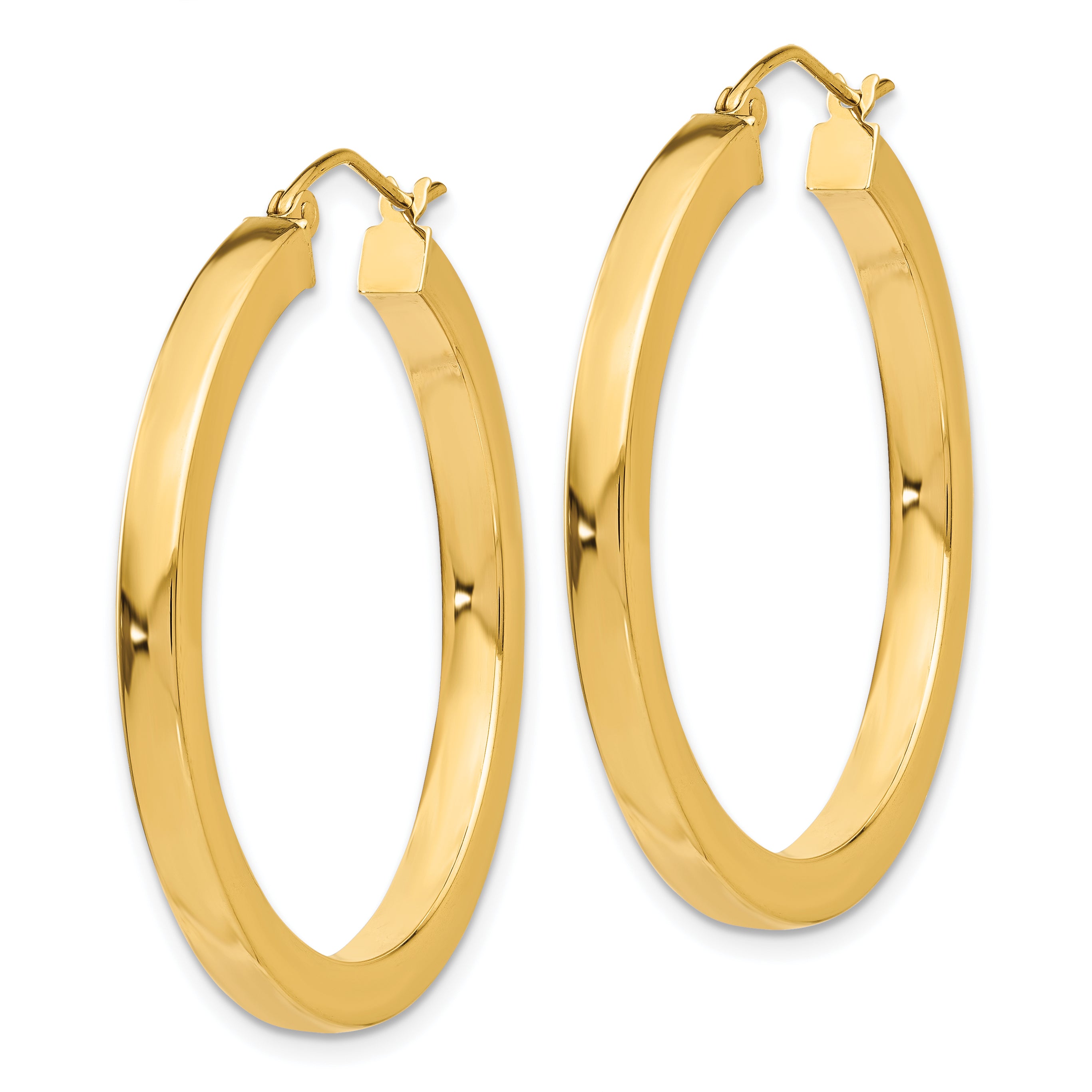 10k 3mm Polished Square Hoop Earrings Secondary image
