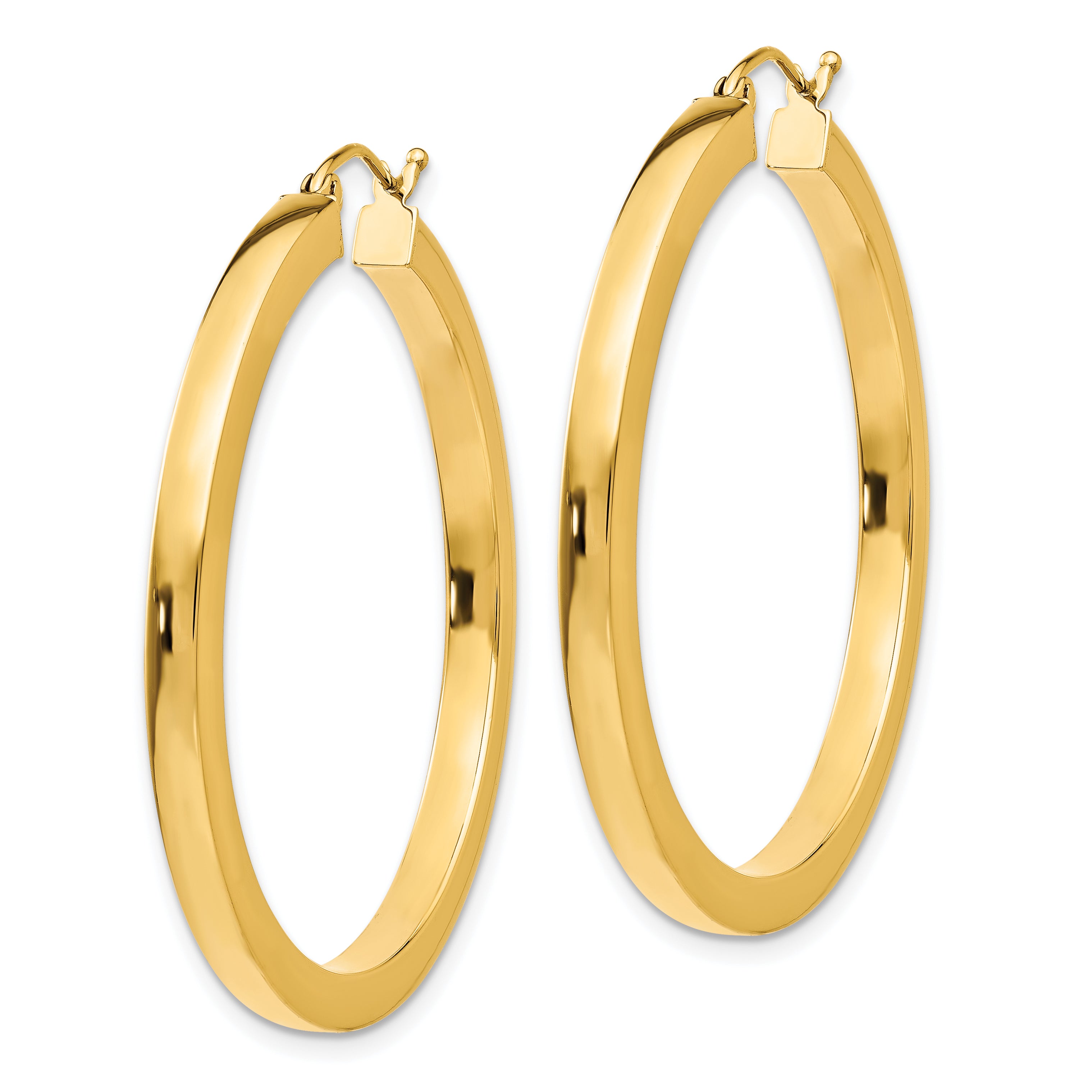 10k 3mm Polished Square Hoop Earrings Secondary image