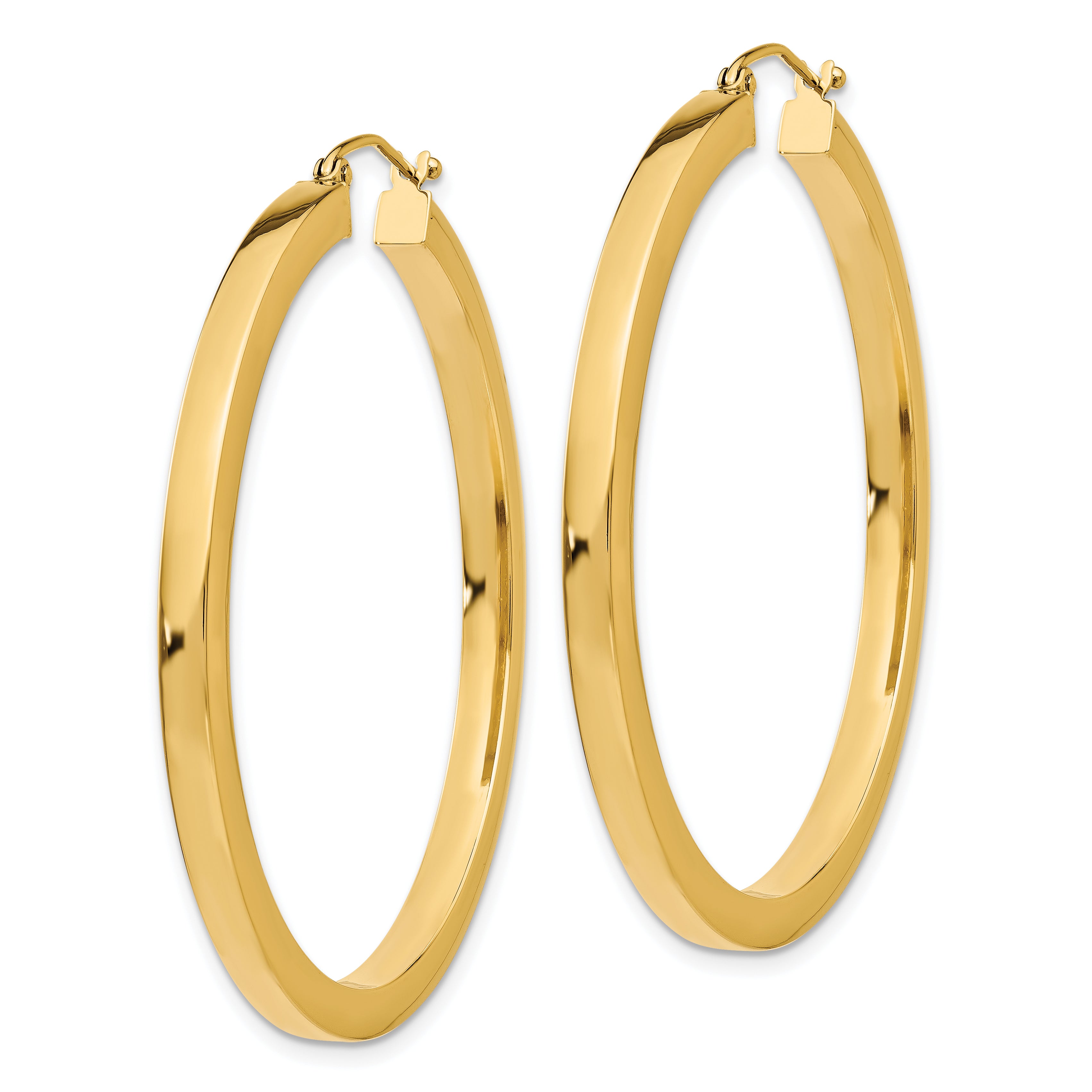 10k 3mm Polished Square Hoop Earrings Secondary image