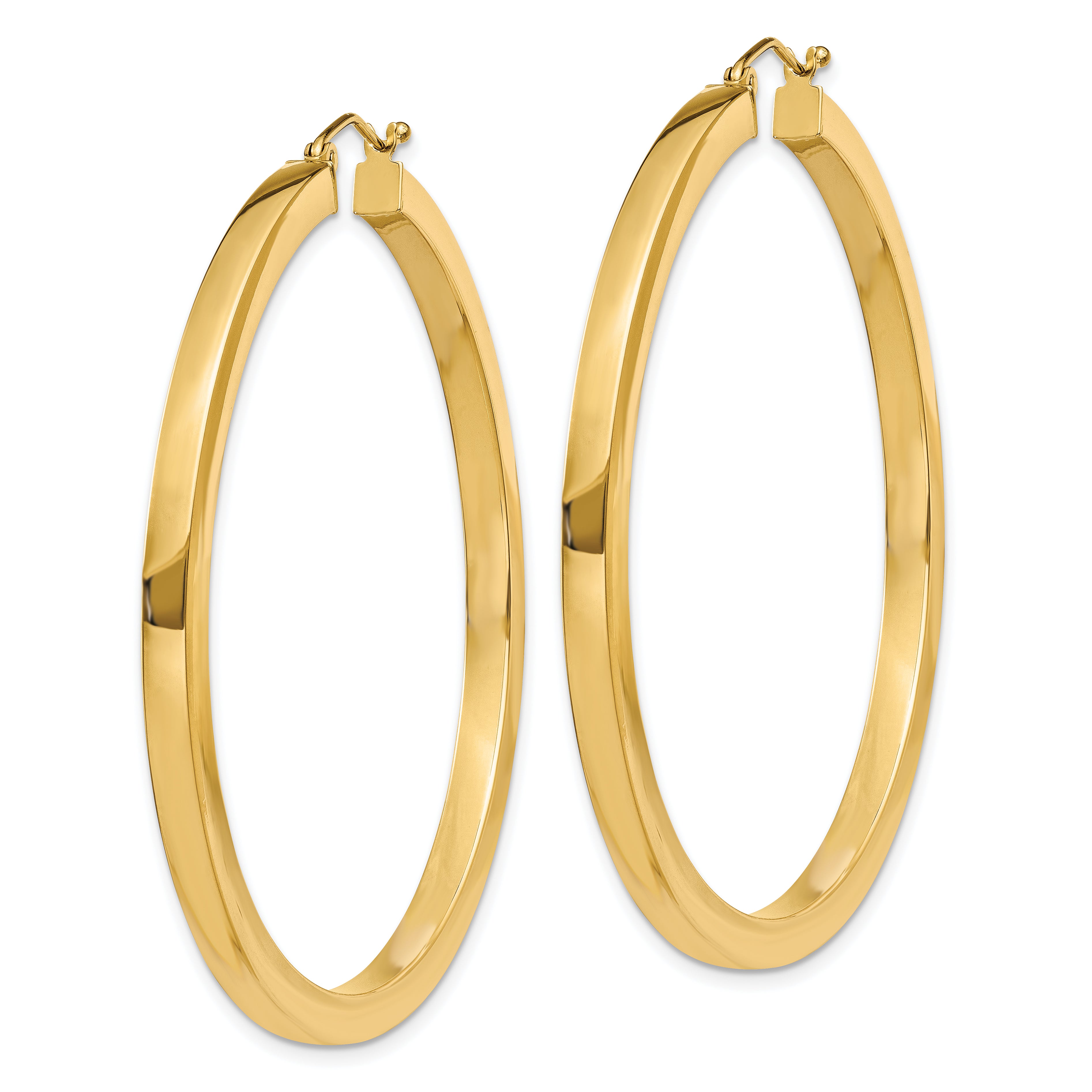 10k 3mm Polished Square Hoop Earrings Secondary image