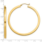10k 3mm Polished Square Hoop Earrings