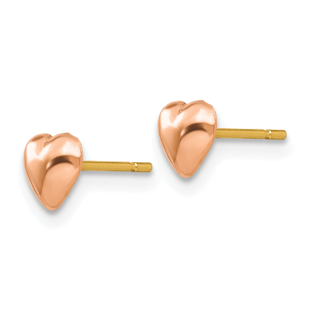 10K Rose Gold Polished Heart Post Earrings Secondary image