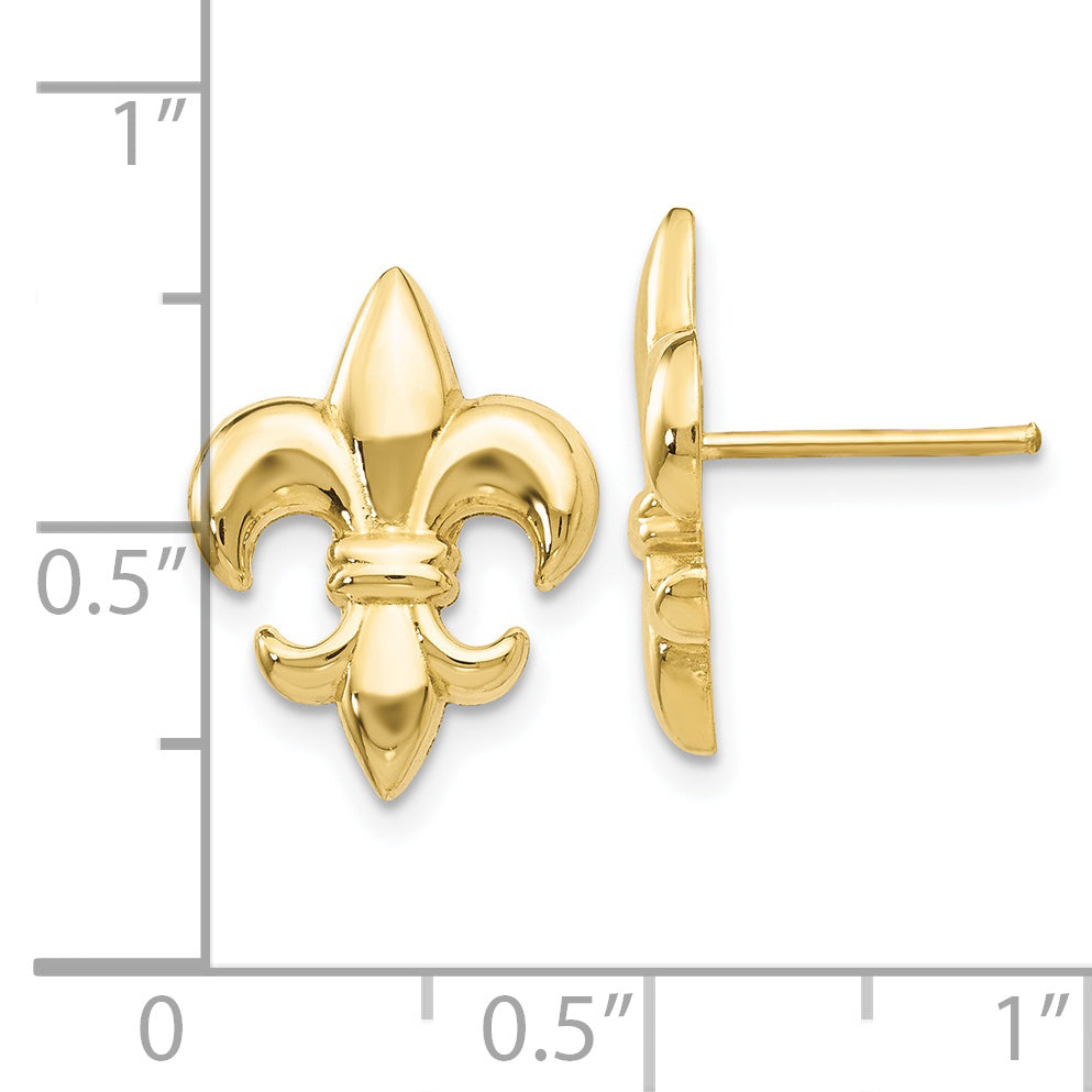 10k Small Fleur-De-Lis Earring