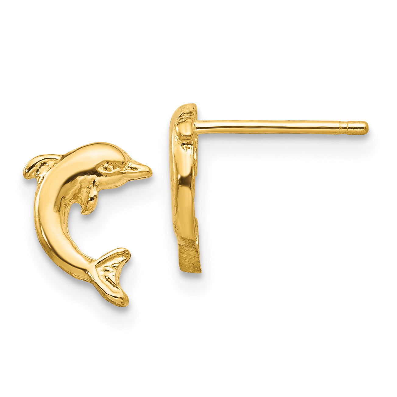 10k Dolphin Post Earrings
