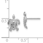 10k White Gold Turtle Post Earrings
