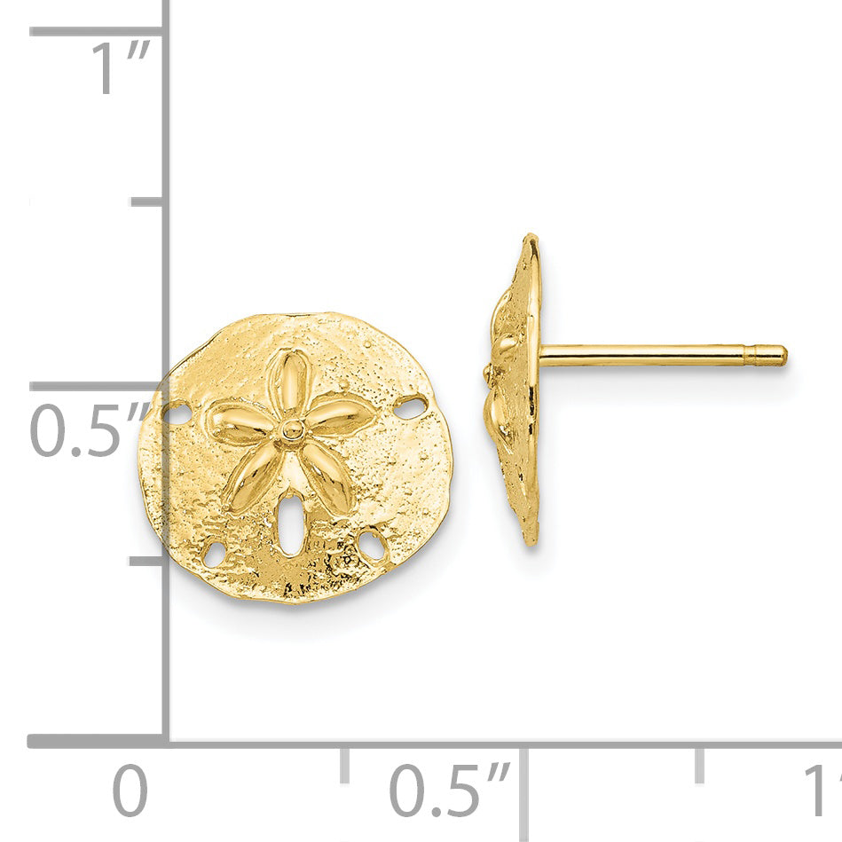 10K Sand Dollar Post Earrings