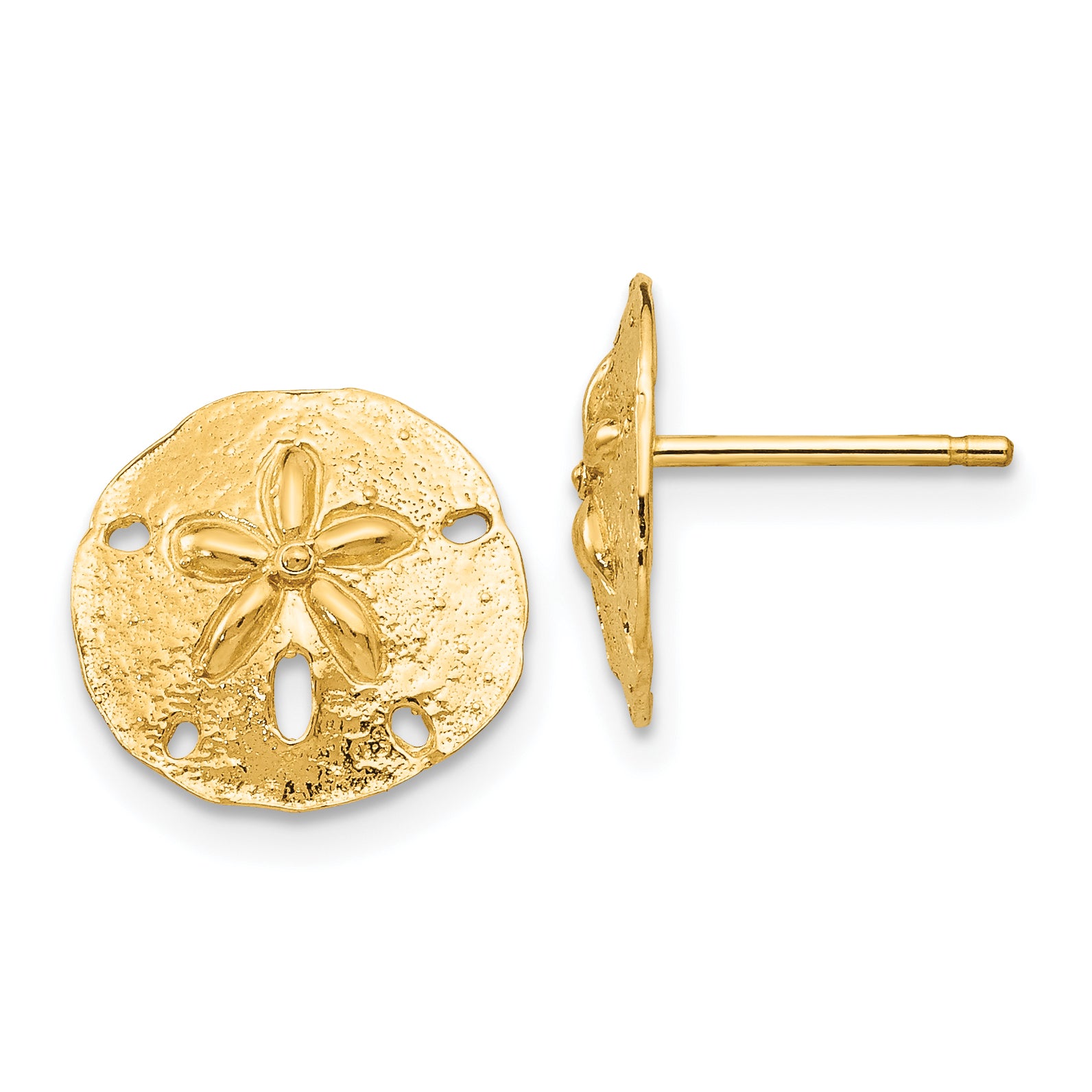 10K Sand Dollar Post Earrings