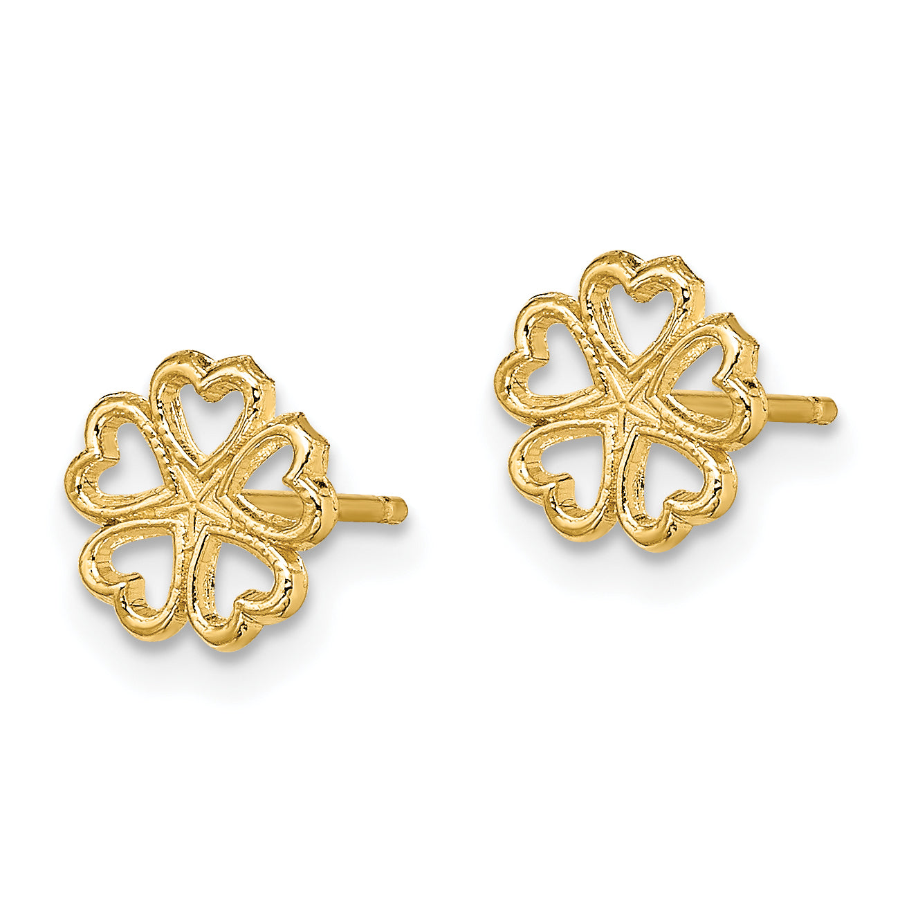 10k Five Hearts Circle Post Earrings Secondary image