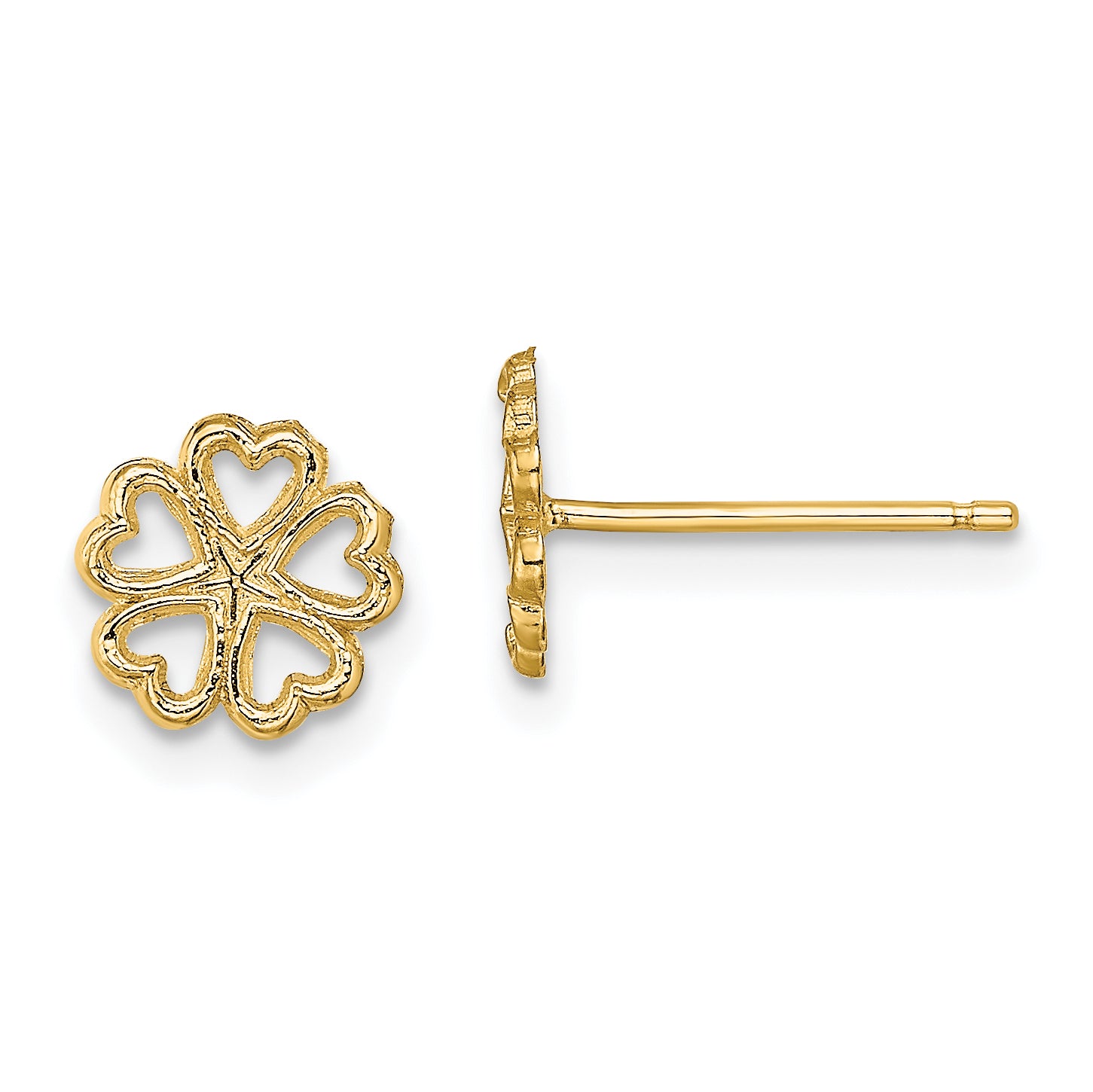 10k Five Hearts Circle Post Earrings Main image