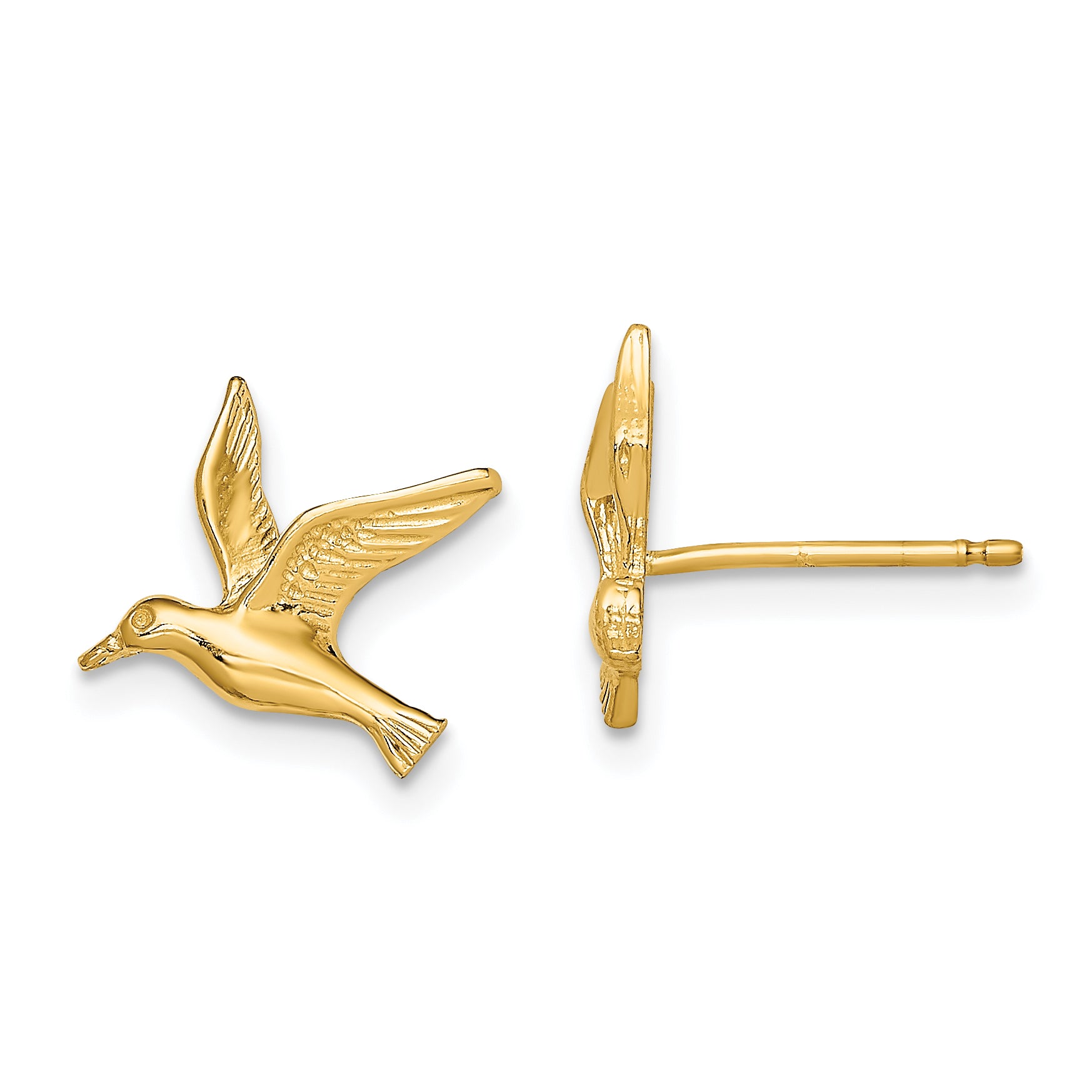 10K Polished Seagull Post Earrings Main image