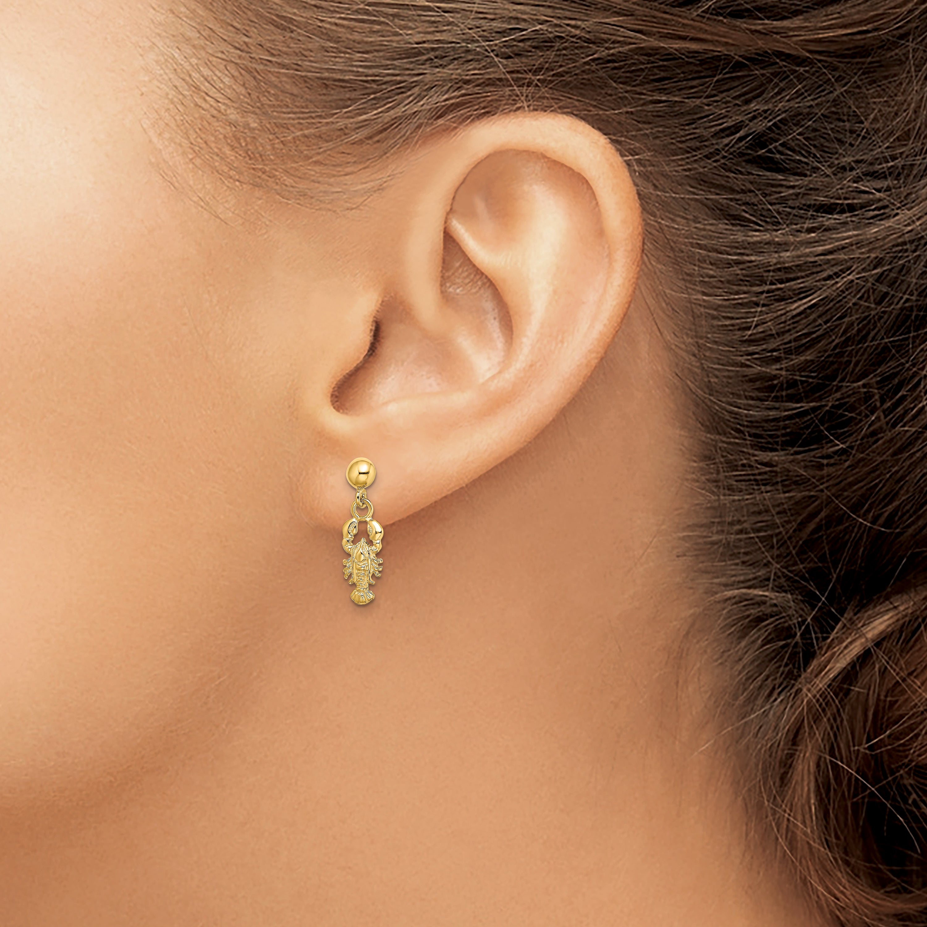 10K Lobster Post Dangle Earrings