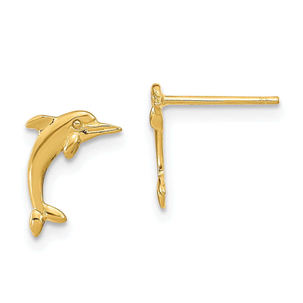 10k Dolphin Post Earrings