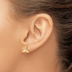 10K Mini Whale Tail Post Earrings
