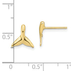 10K Mini Whale Tail Post Earrings