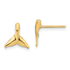 10K Mini Whale Tail Post Earrings
