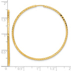 10k Diamond-cut Square Tube Endless Hoop Earrings