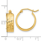 10k Diamond-cut Hoop Earrings