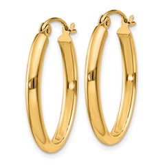 10k Polished 2.75mm Oval Tube Hoop Earrings