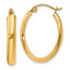 10k Polished 3.75mm Oval Tube Hoop Earrings
