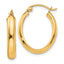 10k Polished 3.75mm Oval Tube Hoop Earrings