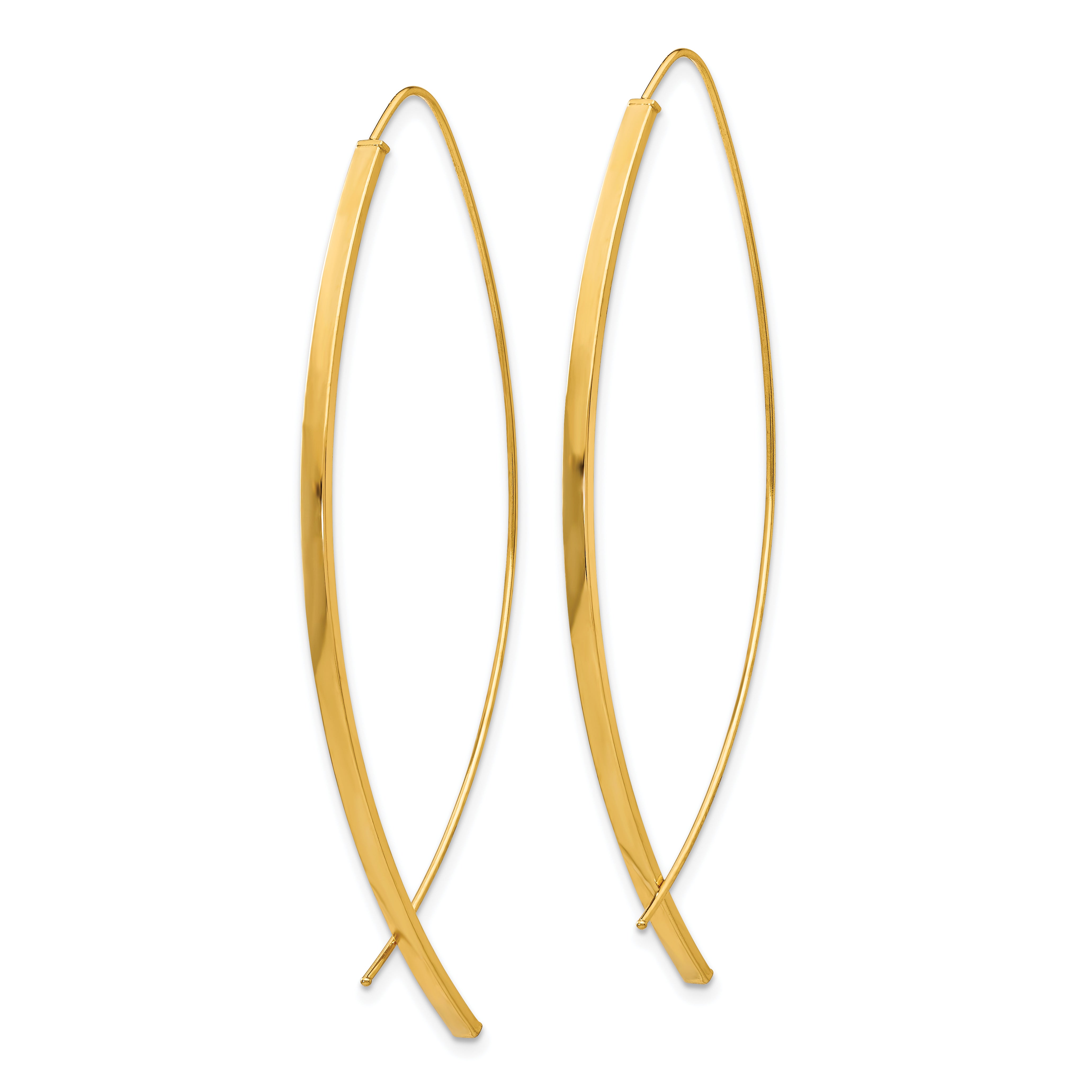 10k 1.75mm Square Tube Wire Threader Earrings