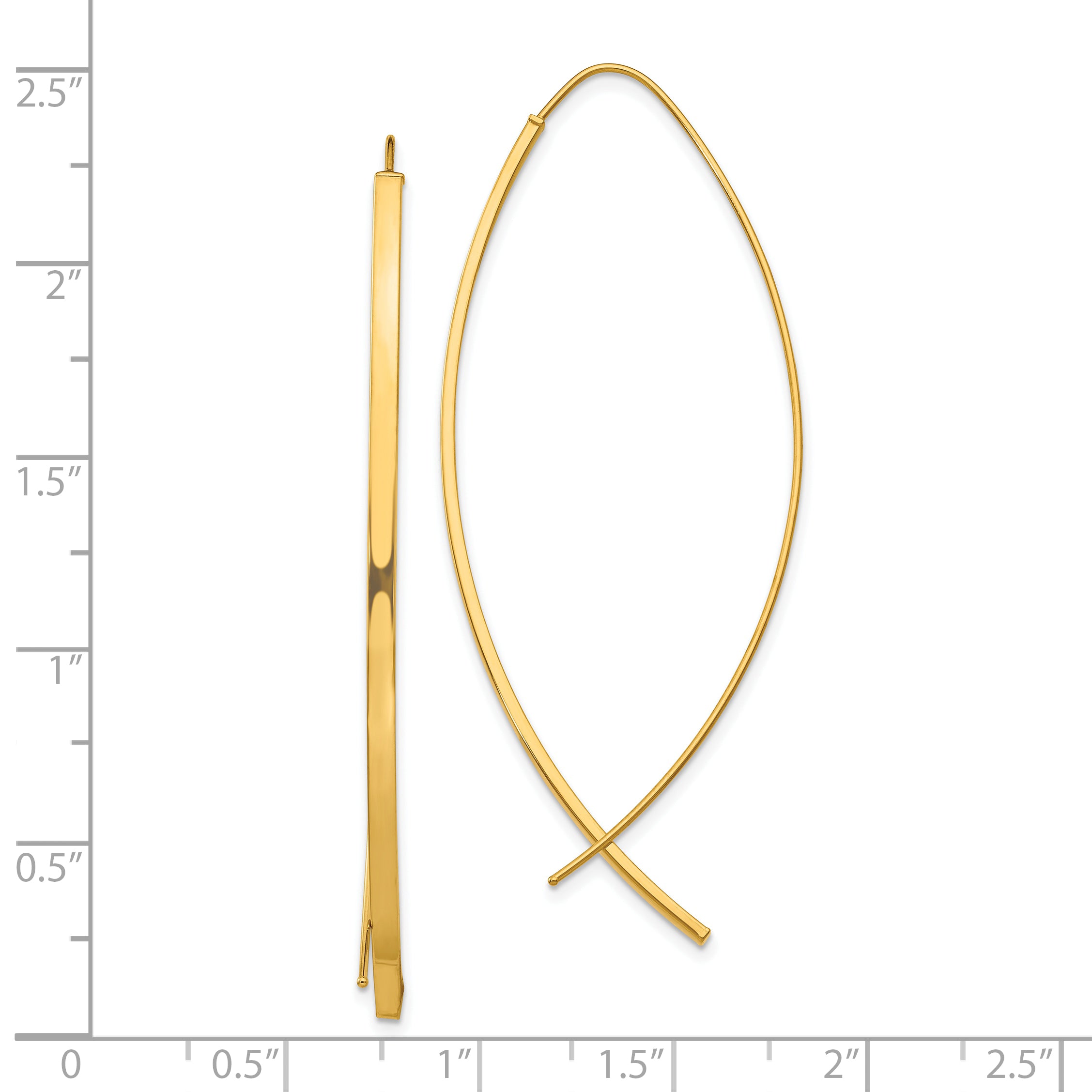 10k 1.75mm Square Tube Wire Threader Earrings