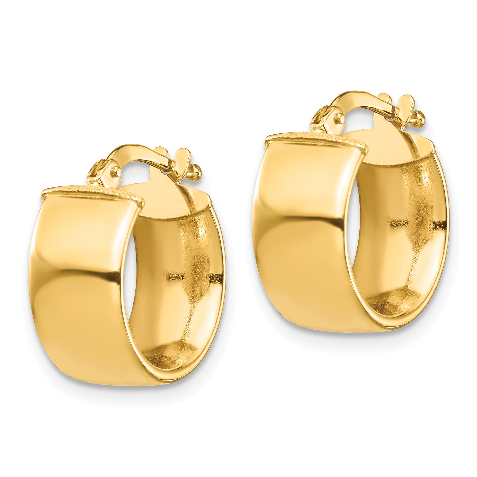 10k High Polished 7mm Hoop Earrings Secondary image