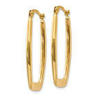 10k Polished 2.25mm Rectangle Hoop Earrings