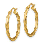 10k Polished Twisted 2.5mm Hoop Earrings